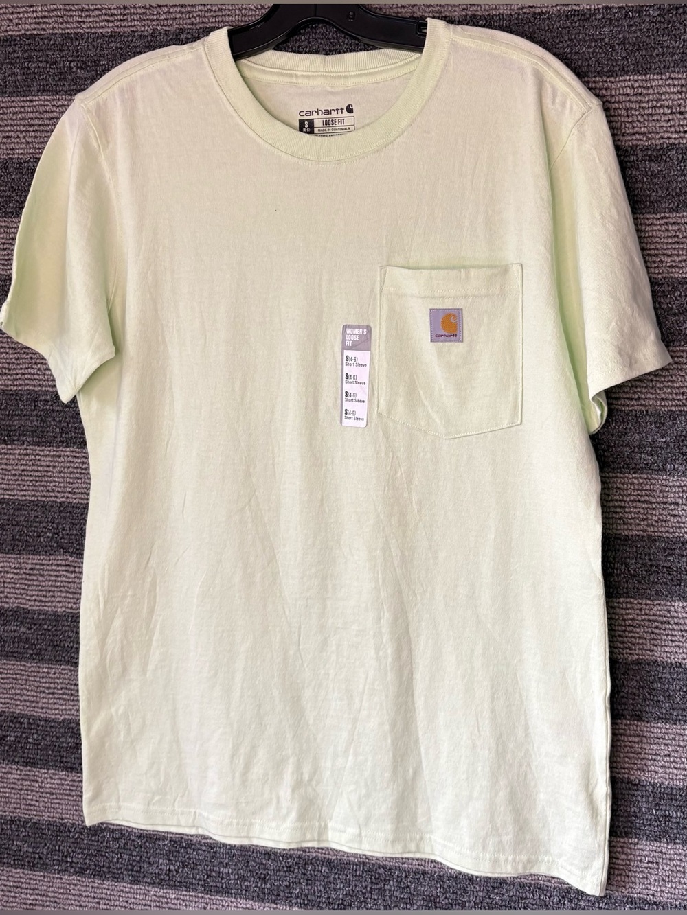 NWT Carhartt Women’s Key Lime Green Loose Fit Pocket T-Shirt Small